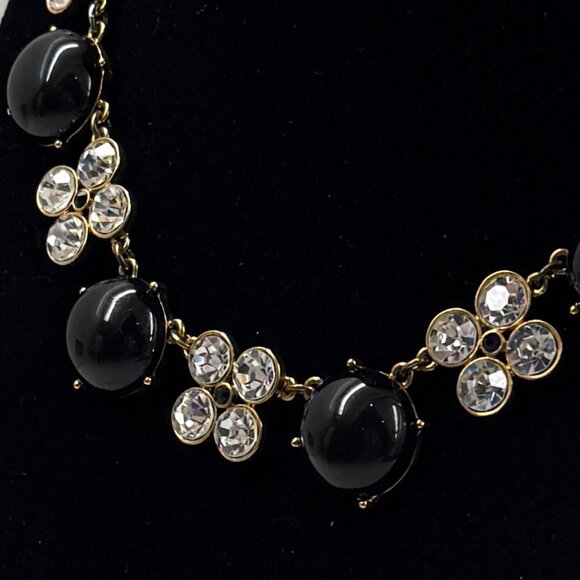 ANN TAYLOR Rhinestone and Onyx Bead Necklace - Picture 5 of 6